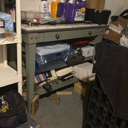 Island with drawer marble top good condition