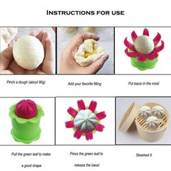 2 pcs Pastry Pie Dumpling DIY Maker Mould Tool Steamed Stuffed Bun Mold Kitchen