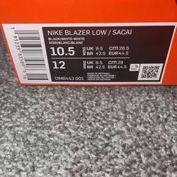 Nike Blazer Low / Sacai Size 10.5 M