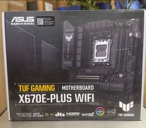 New sealed ASUS - TUF GAMING X670E-PLUS WIFI (Socket AM5) AMD X670E ATX DDR5 Wi-Fi 6E Motherboard - Black