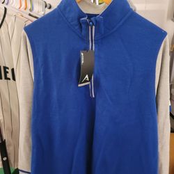 1/4 Zip XXL  Blue/ Gray Pullover Sweater *With Tags!*