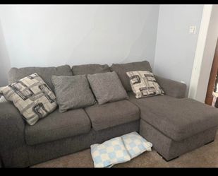 Grey L shape sofa