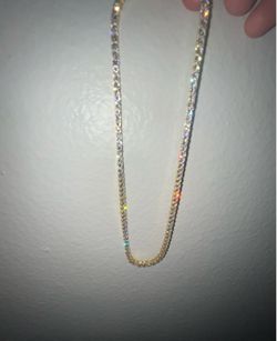 18K Gold Tennis Chain – Iced Out | Brand New