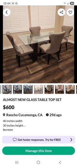 GLASS TABLE TOP DINING SET