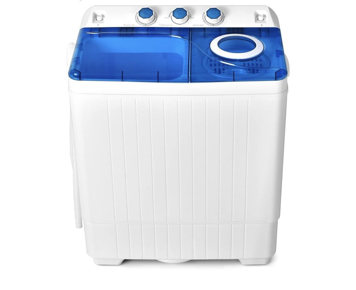 New COSTWAY Portable Washing Machine, 2-in-1 Twin Tub 26lbs Capacity Laundry Washer(18lbs