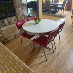 Retro Table, Chairs and Two Bar Stools