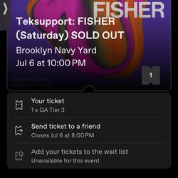 Fisher Ticket Brooklyn