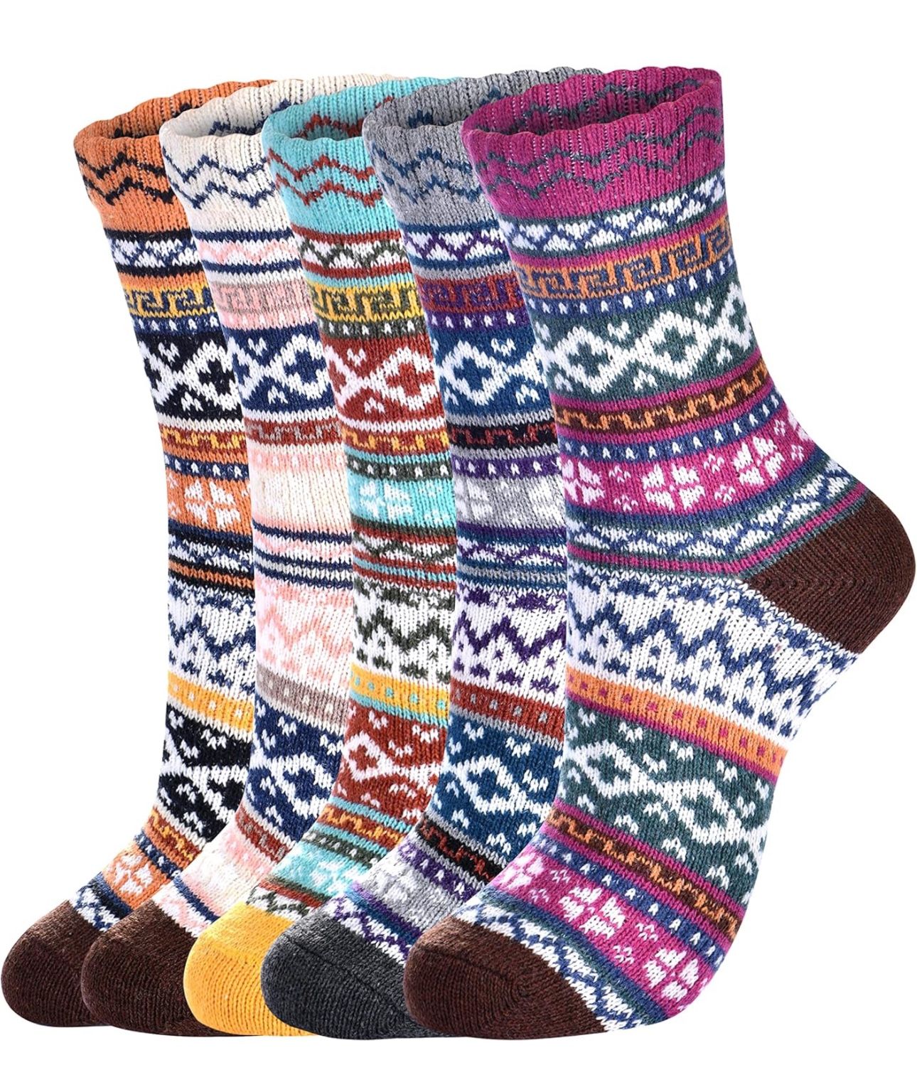 BRAND NEW 5 Pairs Wool Socks for Women (Size 6-10) #DM39