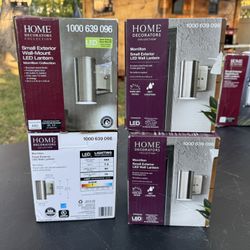 4 X Home Decorators 1000 639 096 Brushed Nickel Outdoor LED Wall Lantern