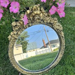 Gilded Ornate Round Mirror  (24”)