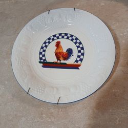 Century Stonewear Remy Rooster Dinner Plate w/Hanging Attachment