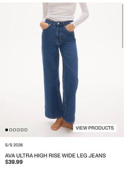 Size 2 AVA ULTRA HIGH RISE WIDE LEG JEANS