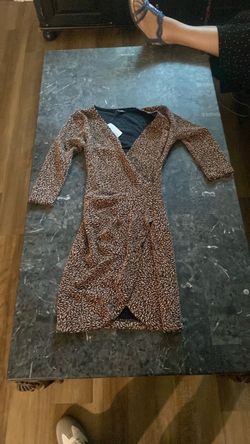 Wrap Style Mini Dress with Animal Print small
