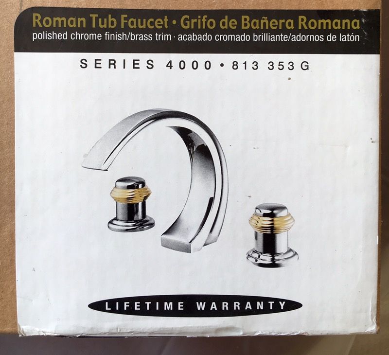 Pegasus Roman Tub Faucet Series 4000 Polished Chrome With Finish Brass Trim