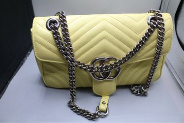 Pre-Owned |Gucci Quilted Matelasse GG Marmont Yellow Bag