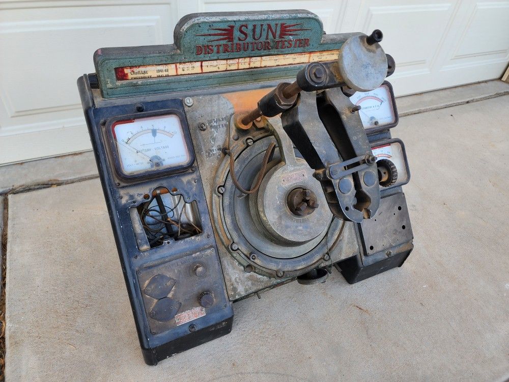 Vintage Sun Distributor Tester Tool Equipment Man Cave Garage Art