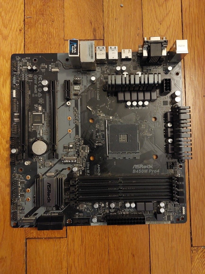 ASRock B450M Pro4 Micro ATX Motherboard AM4 Socket AMD