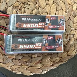 Used Once 6500 Mah 100c 4s Batteries 2 For $80 Firm