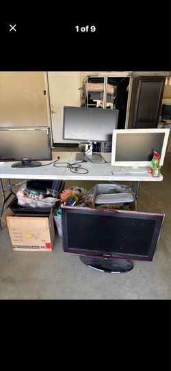 TVs and desk monitor