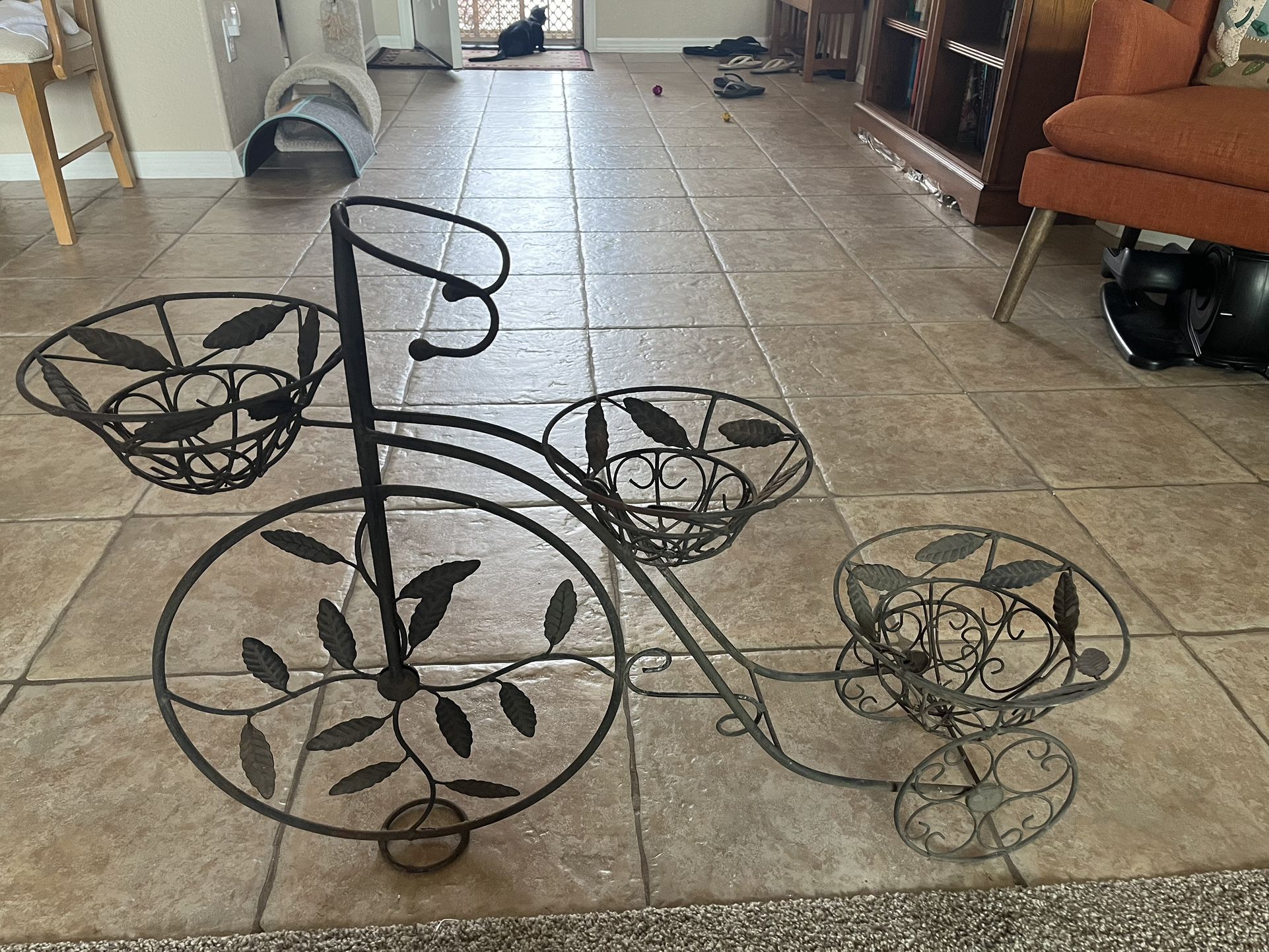 Rustic Metal Tricycle Plant Stand Yard Decor for Sale in Gilbert, AZ