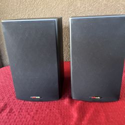 Polk Audio T15 Home Theater Bookshelf Pair Speakers Black Tested Works