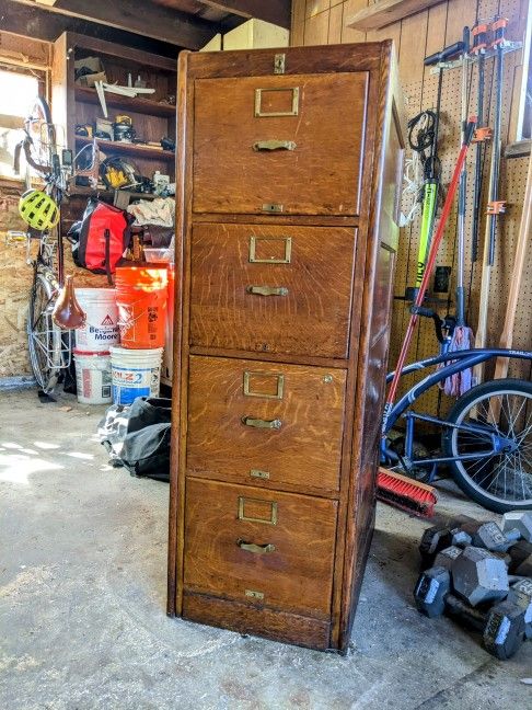 Cool Old Filing Cabinet - Solid Wood