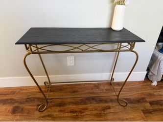 Stylish Black & Gold Console Table - Modern Accent Piece