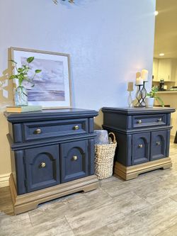 Refinished Set Of Nightstands Or End Tables