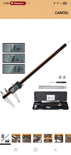 HARDELL Digital Caliper 12 Inch, Micrometer Calipers with Large LCD Screen
Stainless Caliper Measuring Tool, Inch/mm/Fraction, Auto-Off and Sturdy Cas