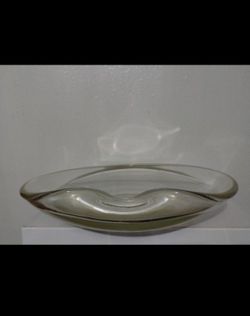MID CENTURY MURANO ART GLASS THUMB BOWL 10"×2.5" - Z1000