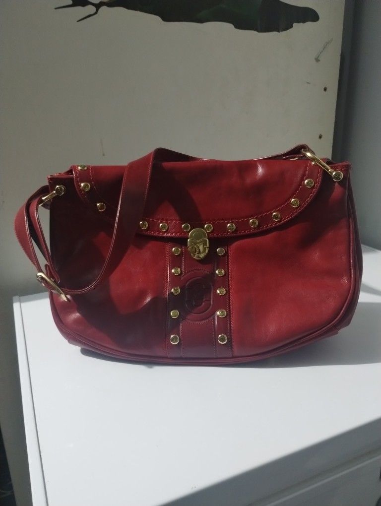 Marino Orlandi Designer Red Leather Handbag