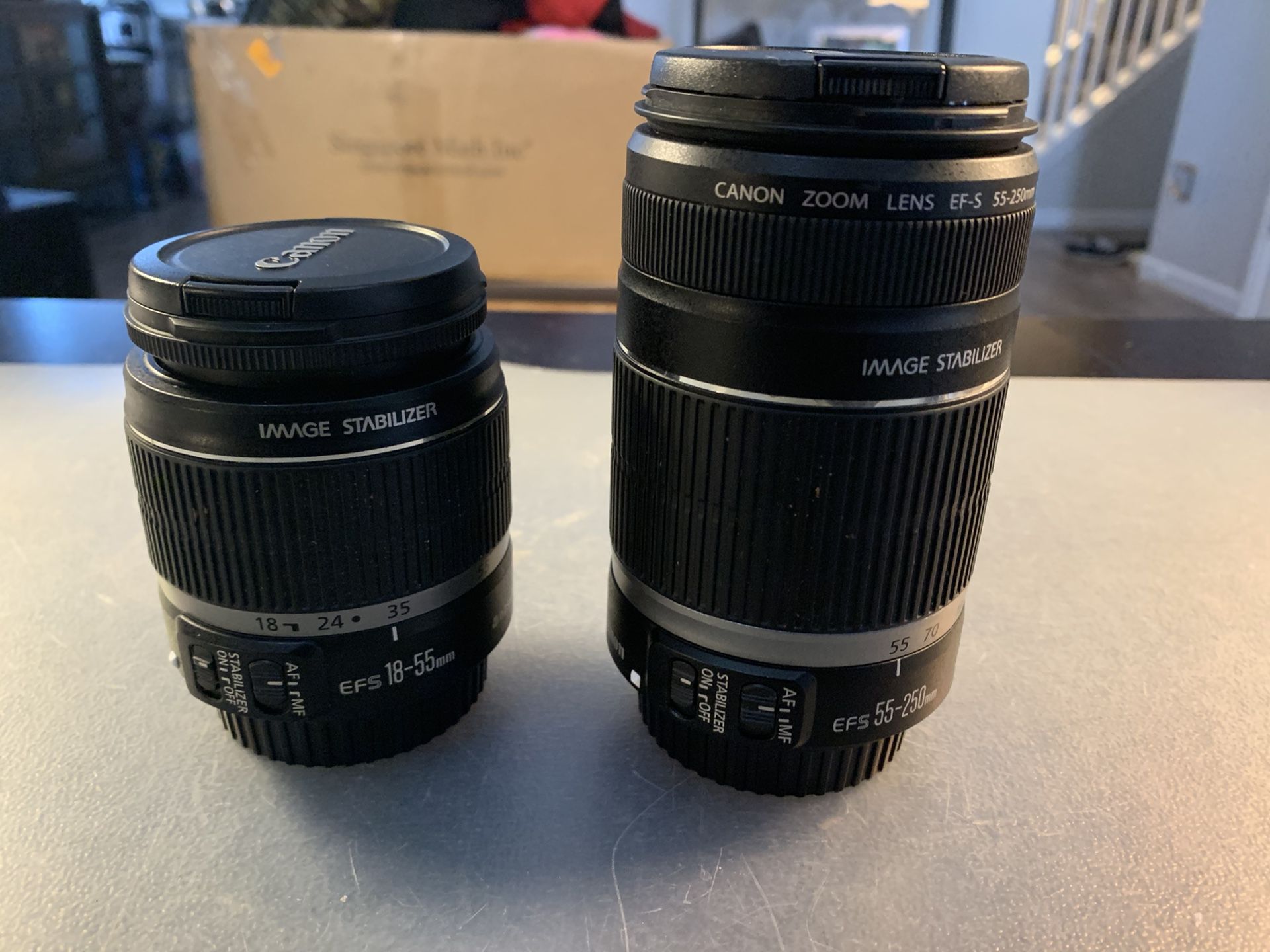 Canon 18-55mm & 55-250mm telephoto lenses