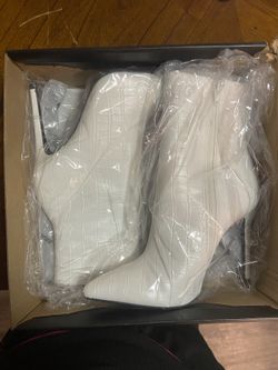 BRAND NEW WHITE CROC BOOTIES