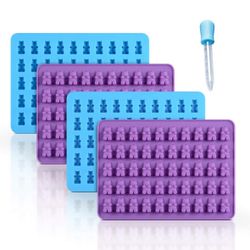 4 Pack Gummy Bear Candy Molds Silicone Chocolate Gummy Molds Multi-Purpose.