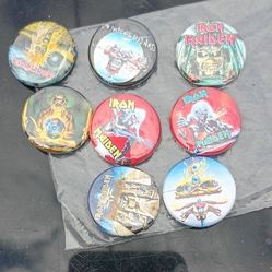 Small Iron Maiden Buttons, For All 8