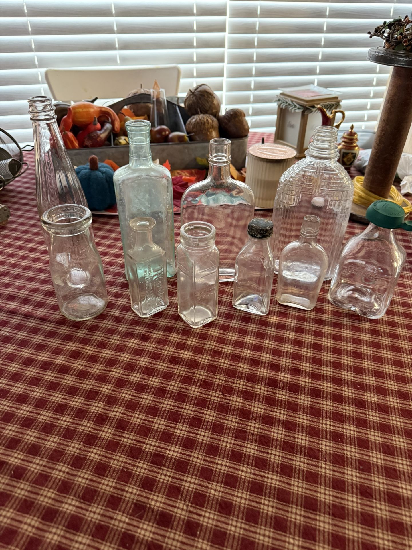 Antique glass bottles