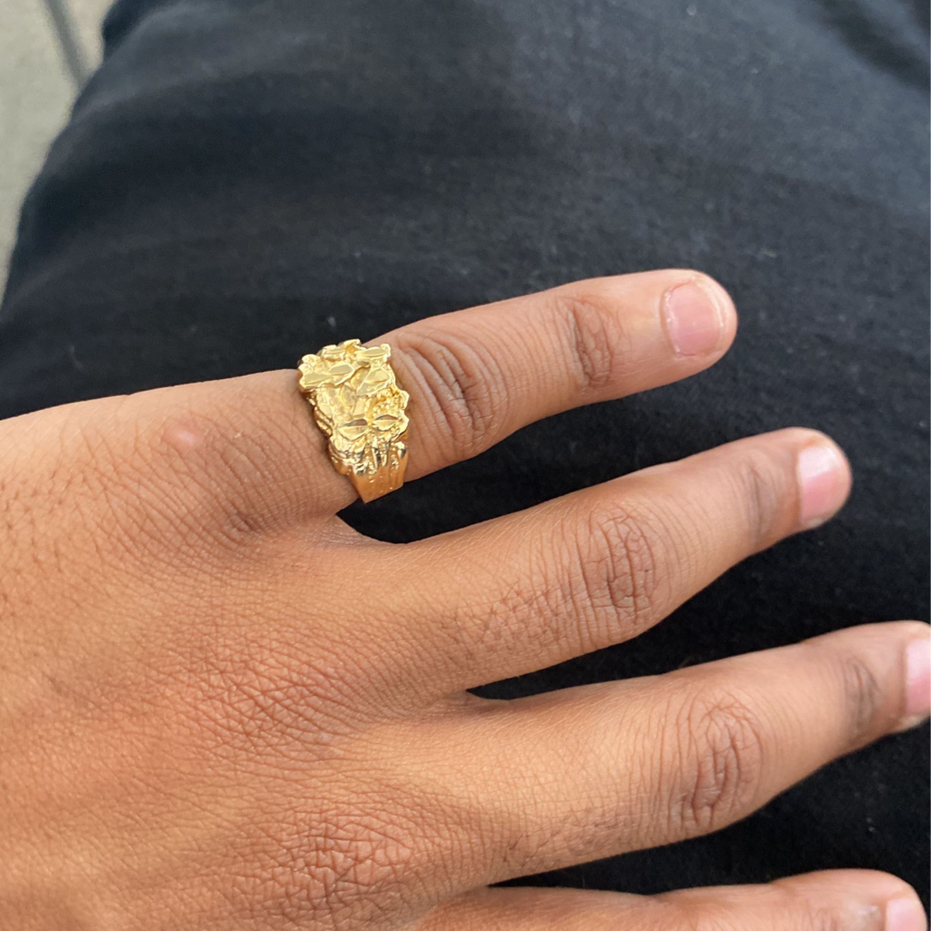 Nugget Gold Plated Ring Size 4