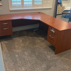 Large Dark Brown Wood Desk