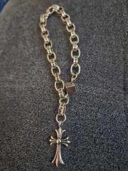 Silver Link  Cross Bracelet