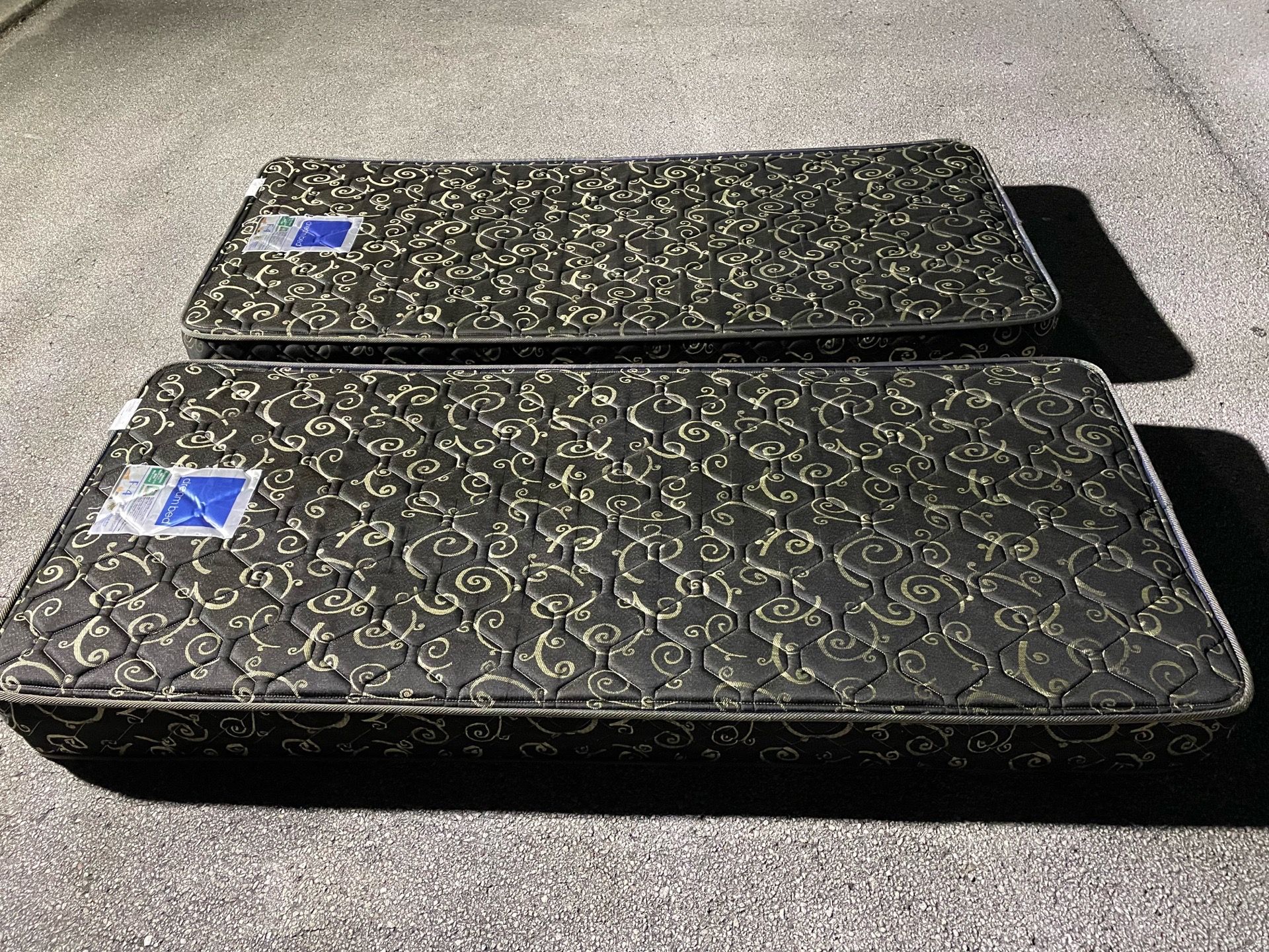 2-Twin Size Mattresses -( inner spring, hard firm, 7”in thicker )- Used like new / each for