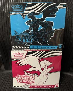 Black Bolt White Flare Elite Trainer Box Etb Pokemon Sealed 