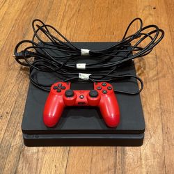 PlayStation 4 With Red Controller