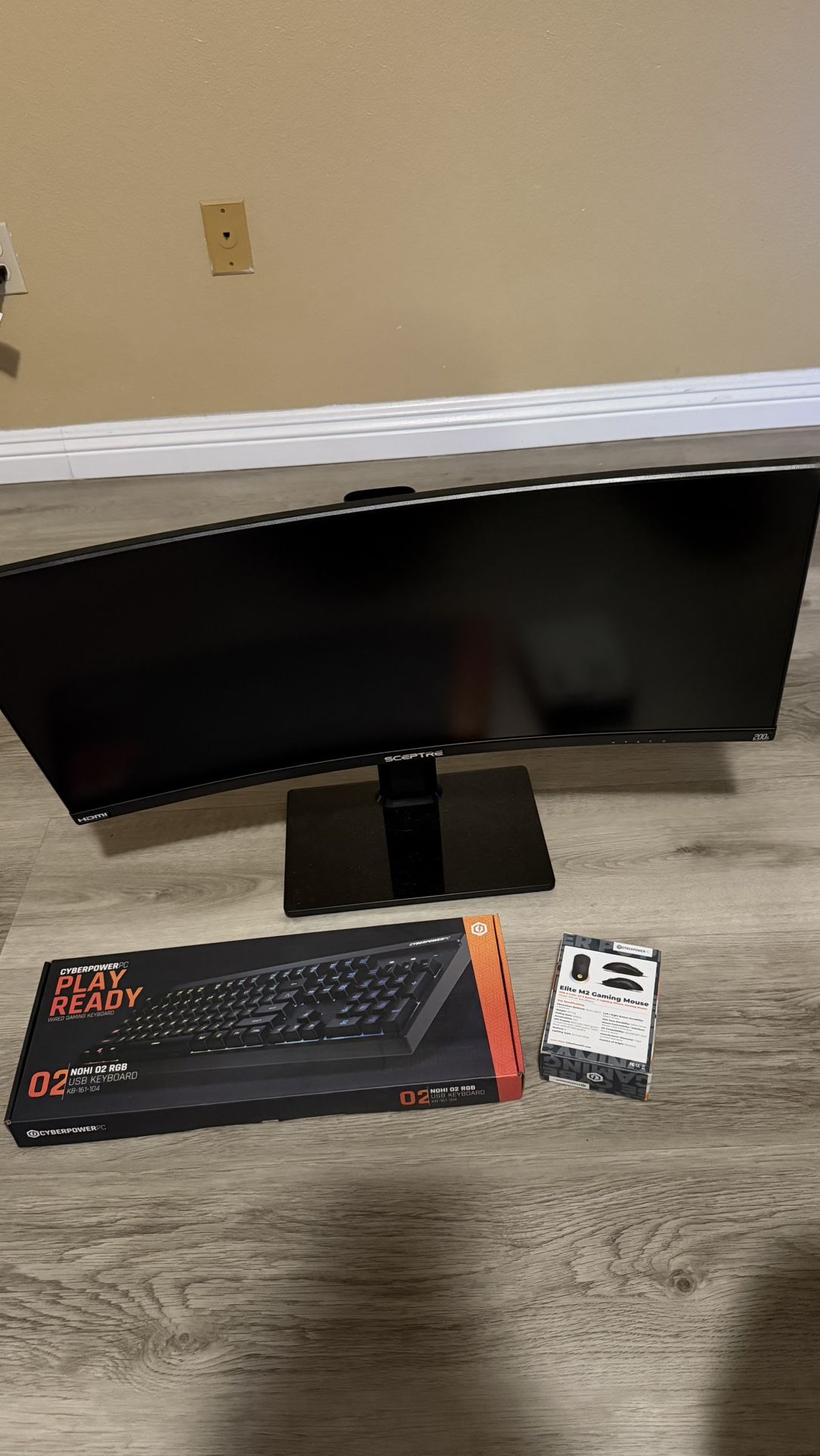 Curved monitor + keyboard & mouse