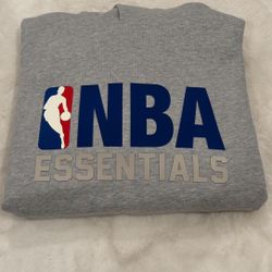 Fear Of God Essentials X NBA Hoodie Light Heather, 100% Authentic 