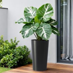 2 Pack Tall 21.7 in Planters for Outdoor Plants Modern Tall Square Planter Box Indoor Outdoor Porch Patio Flower Pot Modern Big Tapered Matte Tree Flo