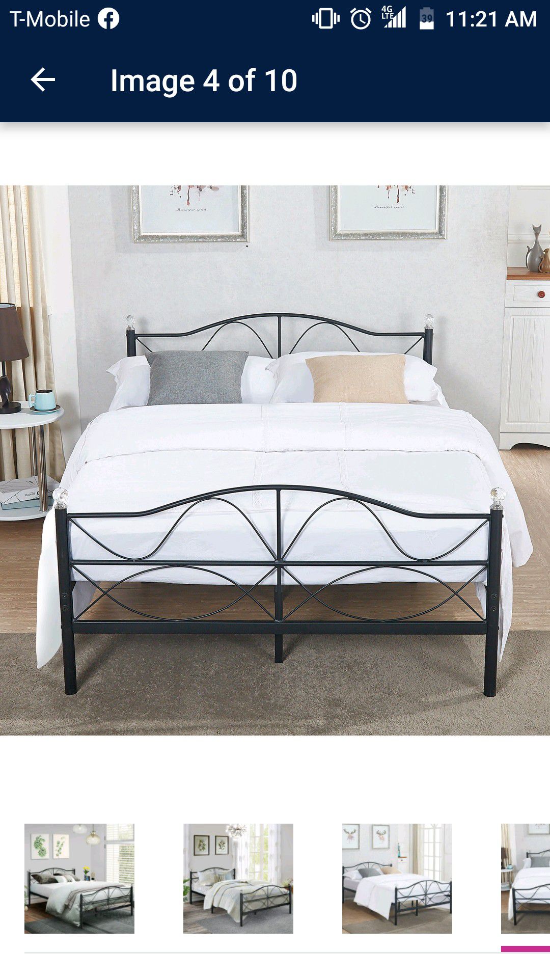 Queen size bed frame with headboard