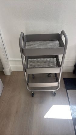 Grey Rolling Cart 3 Tiers