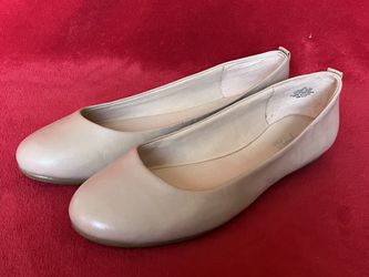 EASY SPIRIT GET CITY FLATS BALLET BEIGE LEATHER COMFORT WOMENS SHOES Size 11 