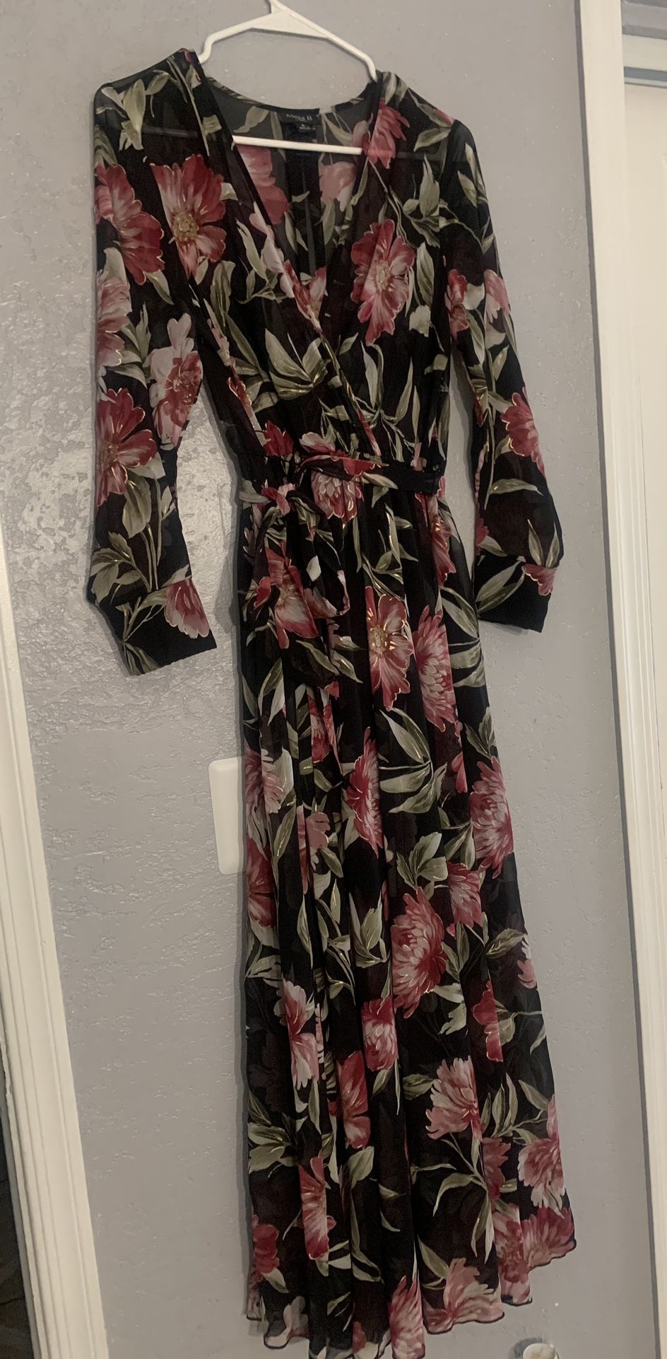Long Black Floral Dress