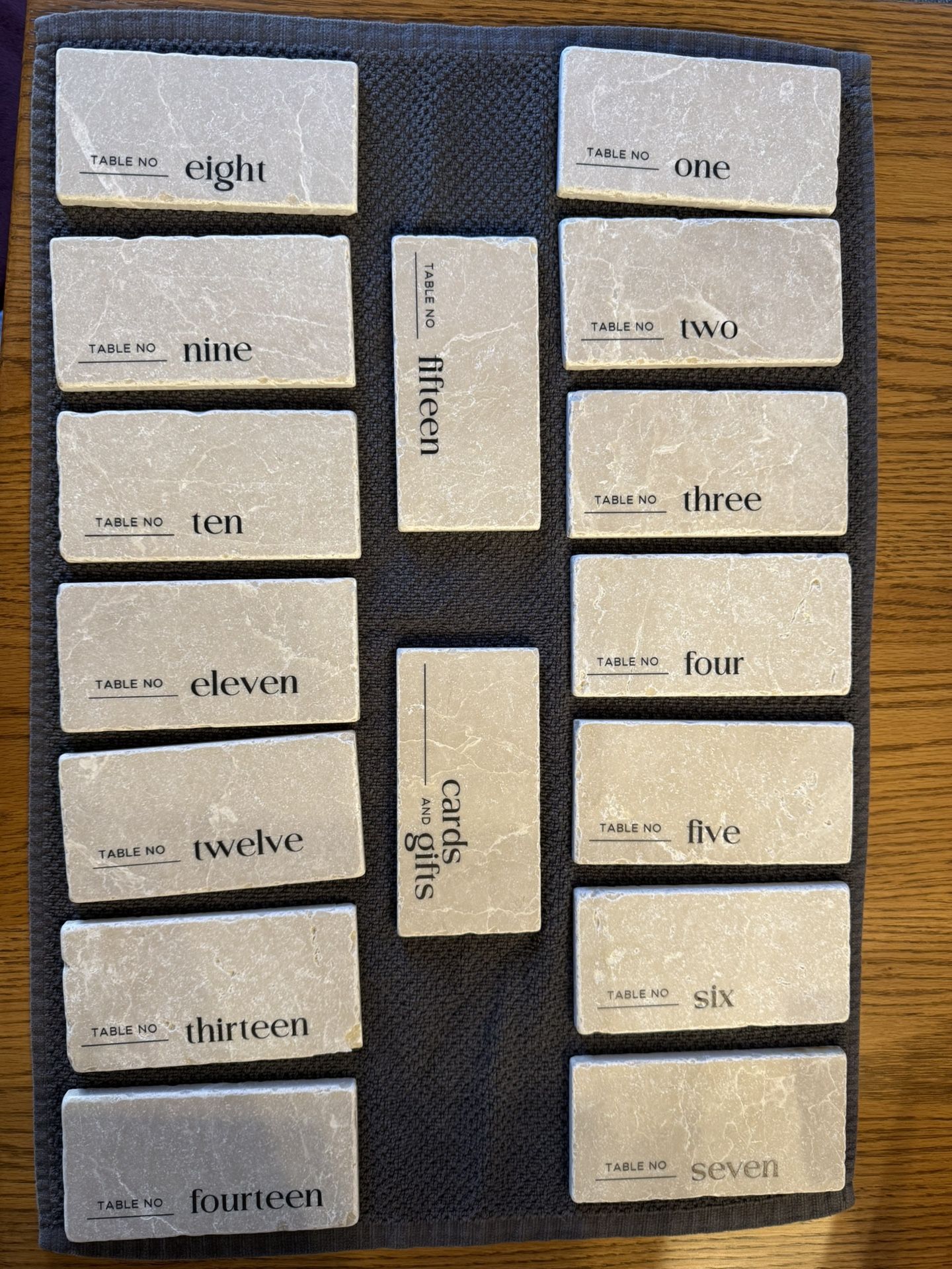Stone Table Numbers